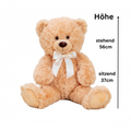 Kuscheliger Teddybär Plüschtier mit Schleife ca 56cm - babymall24 