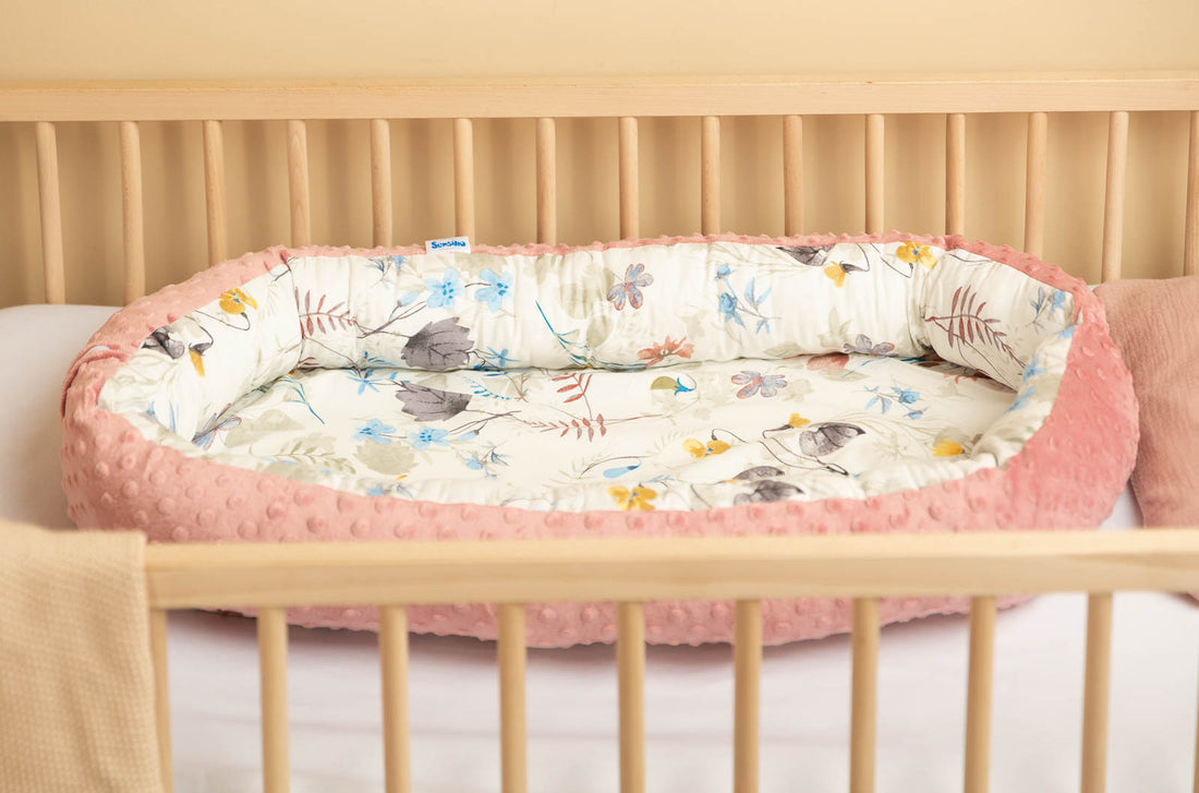 Babynest  80x45cm in Rosa 70x30cm herausnehmbare Matratze